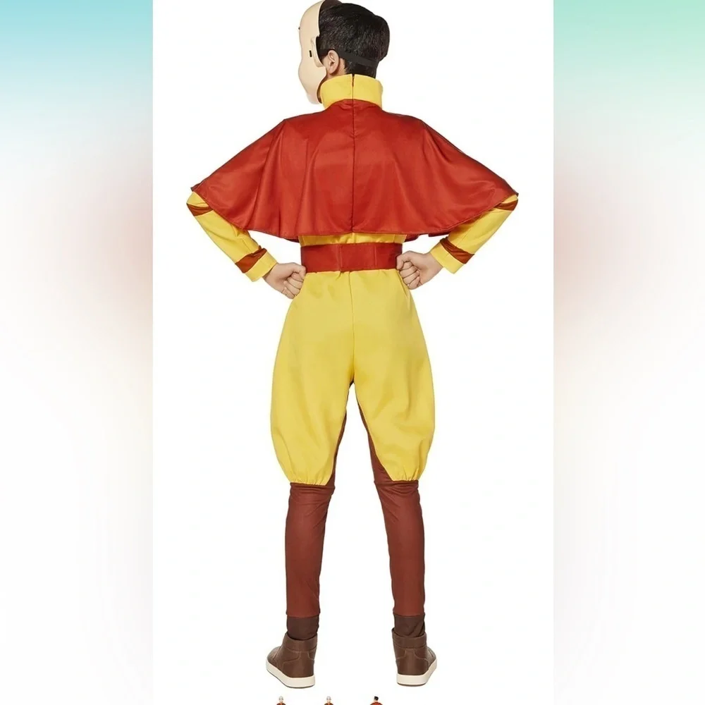 Nickelodeon adult Avatar Aang Costume  Halloween Costume Set size small